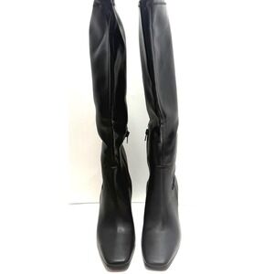Steve Madden Women Lamarca Knee-High Block-Heel Stretch Dress Boots Black 10 NWT